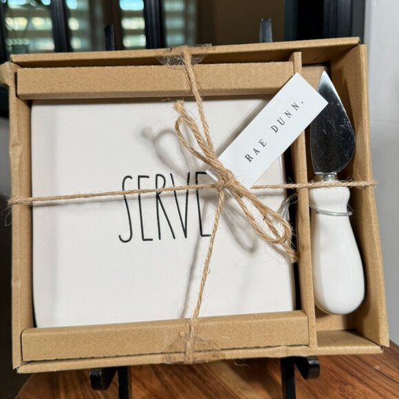 Rae Dunn ENTERTAINING DUO — SERVE Cheese Board (NIB) + SCOOP Ice Cream Scoop - Picture 3 of 4